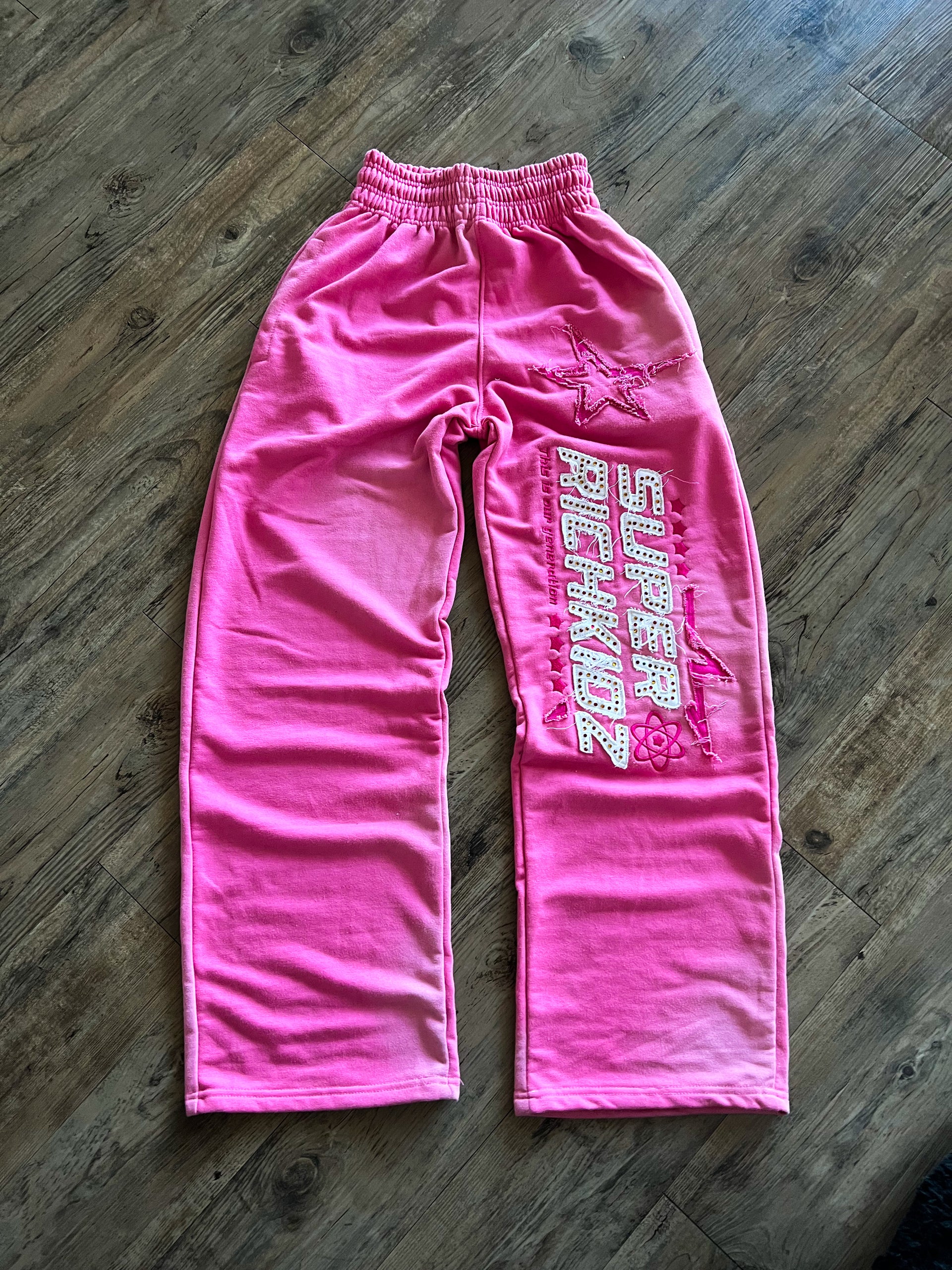SUPERRICHKID V4 CROPPED PINK PANTS