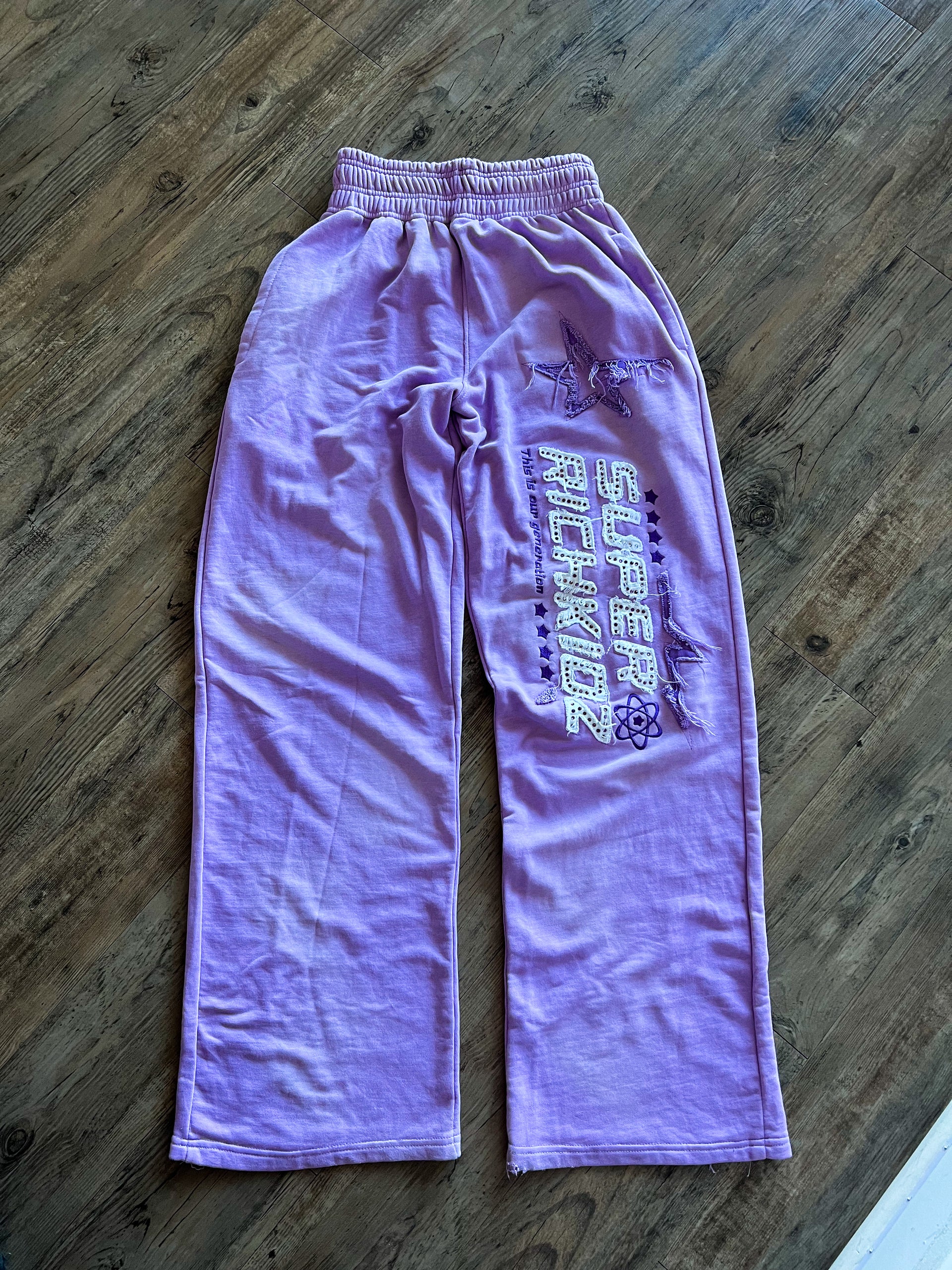 SUPERRICHKID V4 CROPPED PURPLE PANTS