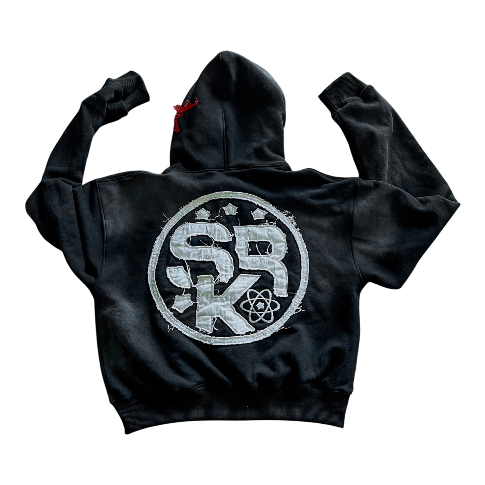 SUPERRICHKID V4 CROPPED BLACK HOODIE